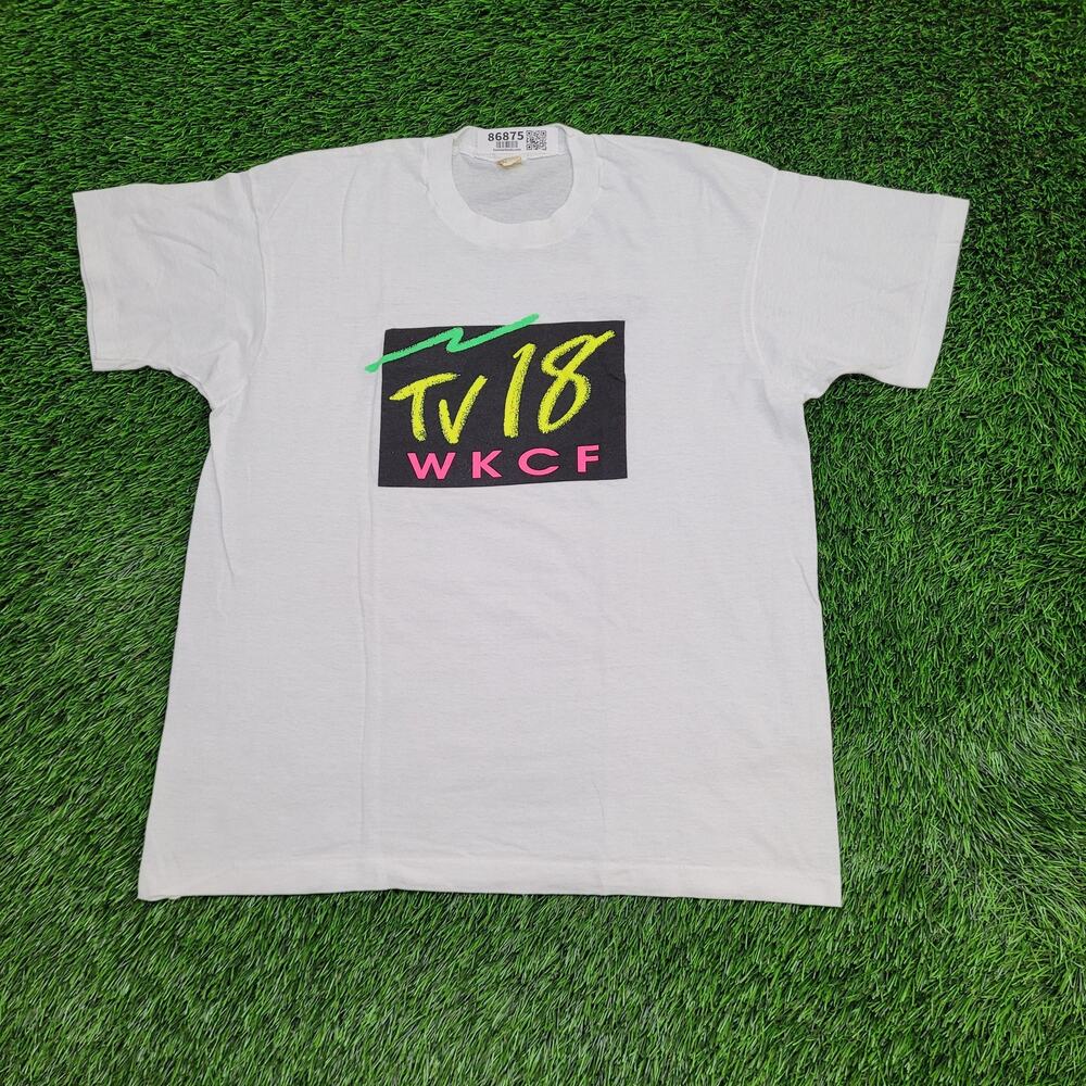 Vintage 1992 WKCF TV-Show 18 Shirt Womens XL 21x22 White USA